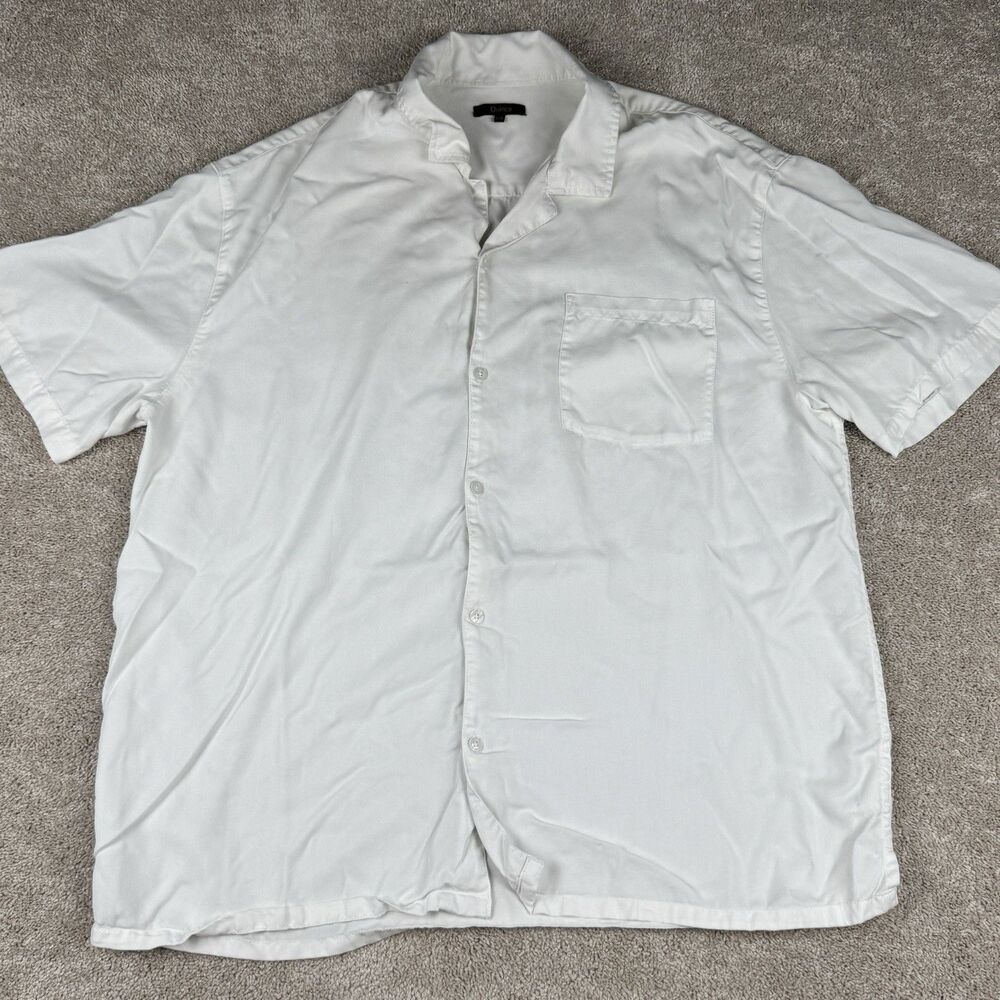 Quince Vintage Wash Tencel Lyocell Camp Shirt White Button Up Women's 2XL XXL